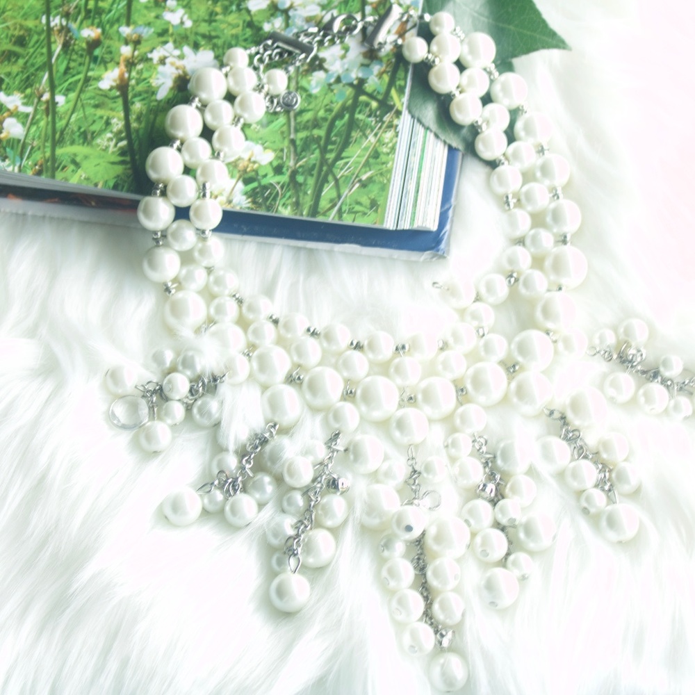 Chucky Pearl Crystal Statement Necklace